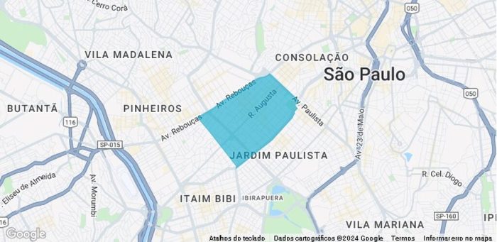 mapa do bairro Jardim América