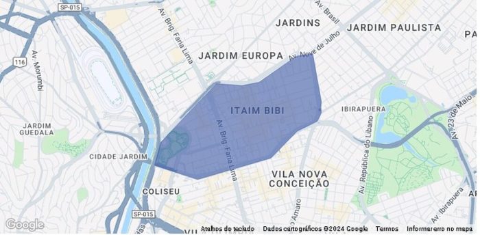 mapa de Itaim Bibi São Paulo