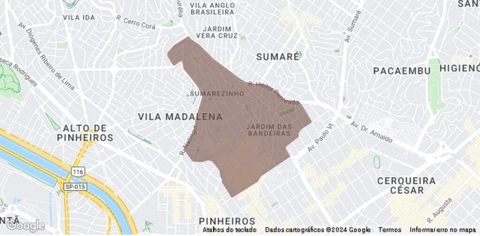 mapa da Vila Madalena